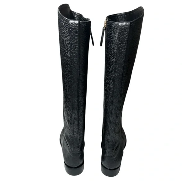 Tory Burch Junction Riding Boot in Black Tumbled Leather with box - Picture 14 of 16